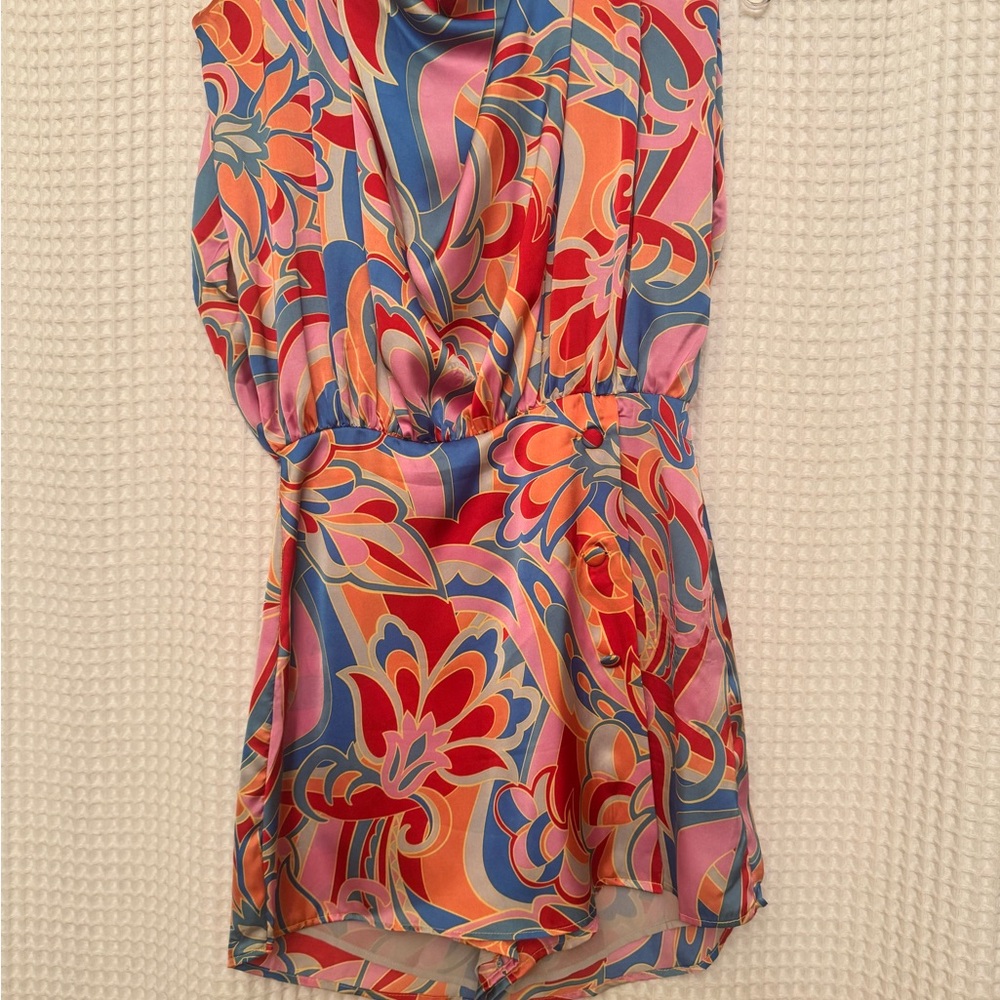 Colorful Floral Print Romper